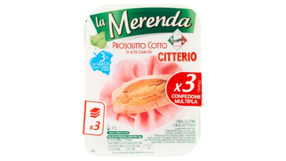 Citterio - Merenda Prosciutto Cotto x 3 - 120 g