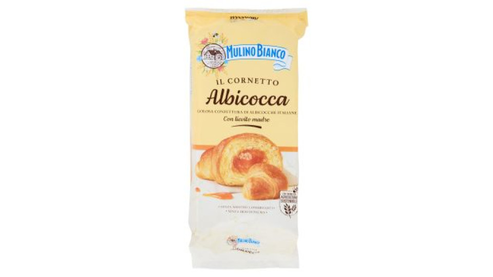 Mulino Bianco Cornetti Albicocca Merenda senza Additivi Conservanti 6 pezzi 300g
