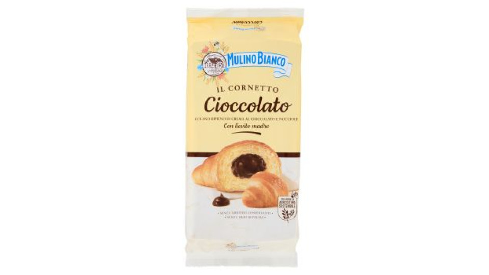 Mulino Bianco Cornetti al Cioccolato Merenda senza Additivi Conservanti 6 pezzi 300g