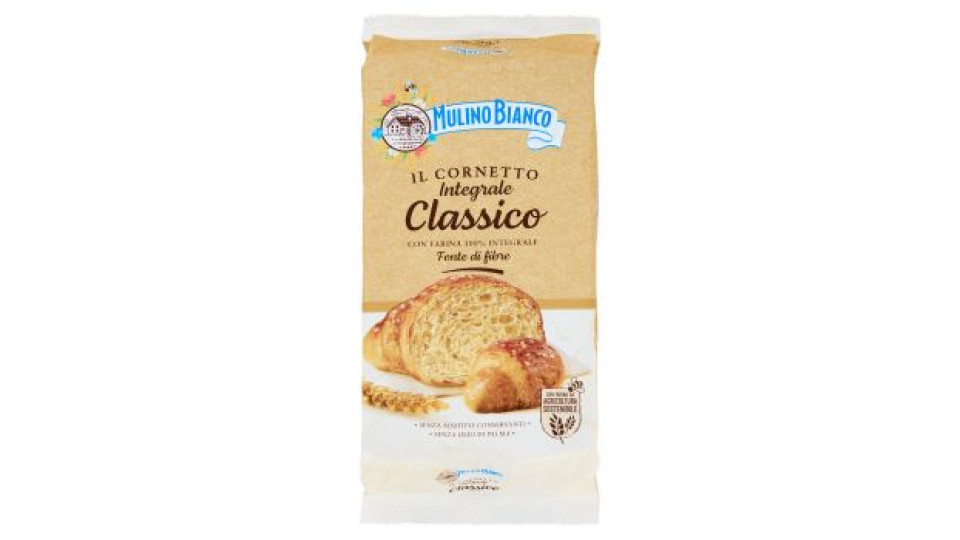 Mulino Bianco Cornetti Integrali Merenda con 100% Farina Integrale 6 pezzi 240g