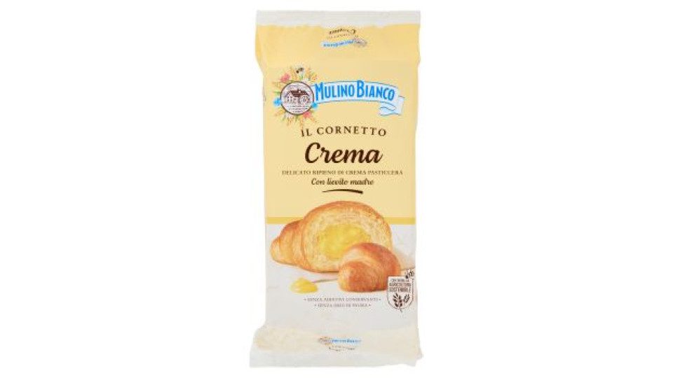 Mulino Bianco Cornetti Crema Merenda senza Additivi Conservanti 6 pezzi 300g