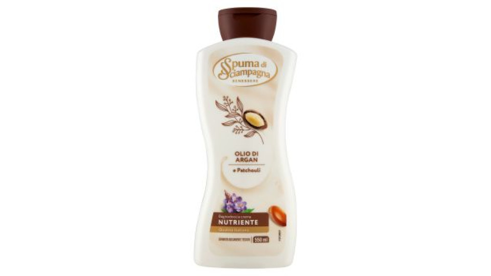 Spuma di Sciampagna Benessere Nutriente Bagnodoccia Crema Olio di Argan e Patchouli