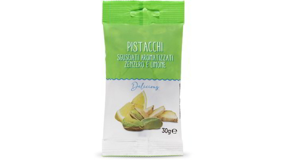 Pistacchi sgusciati aromatizzati zenzero e limone