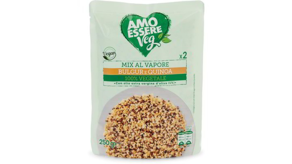 Mix al vapore di bulgur e quinoa