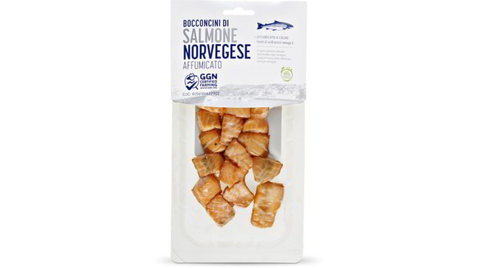 Bocconcini di salmone norvegese affumicato