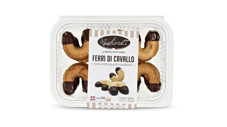 Biscotti "Ferri di cavallo" con cioccolato fondente