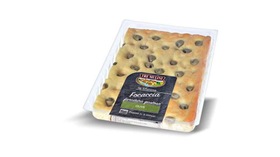 Focaccia fresca con olive