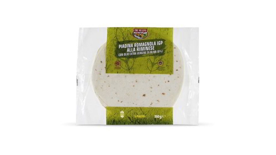 Piadina romagnola IGP alla riminese con olio extra vergine di oliva