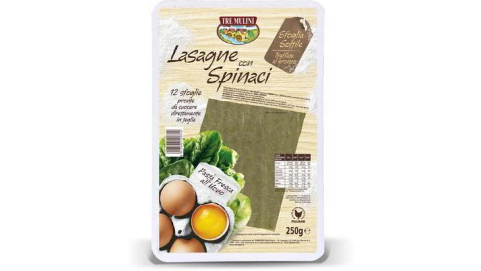 Pasta fresca lasagne con spinaci