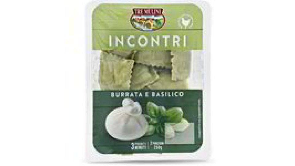 Ravioli incontri burrata e basilico