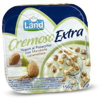 Yogurt al pistacchio con mandorle caramellate