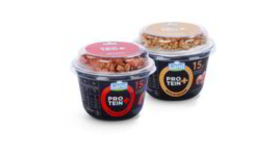 Yogurt proteico con muesli alla nocciola / ai frutti di bosco