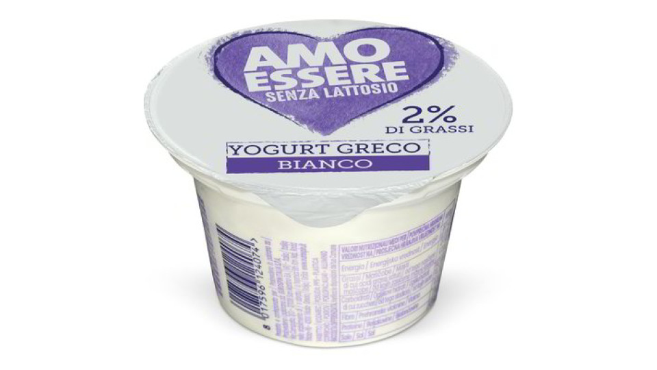 Yogurt greco bianco senza lattosio 2%