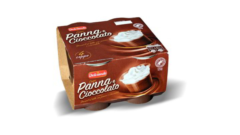 Dessert coppa panna e cioccolato