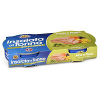 Insalata di tonno con mais e piselli
