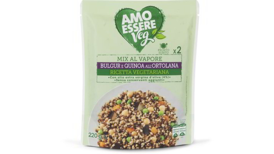 Mix al vapore di bulgur e quinoa all'ortolana