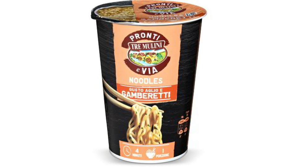 Noodles gusto aglio e gamberetti