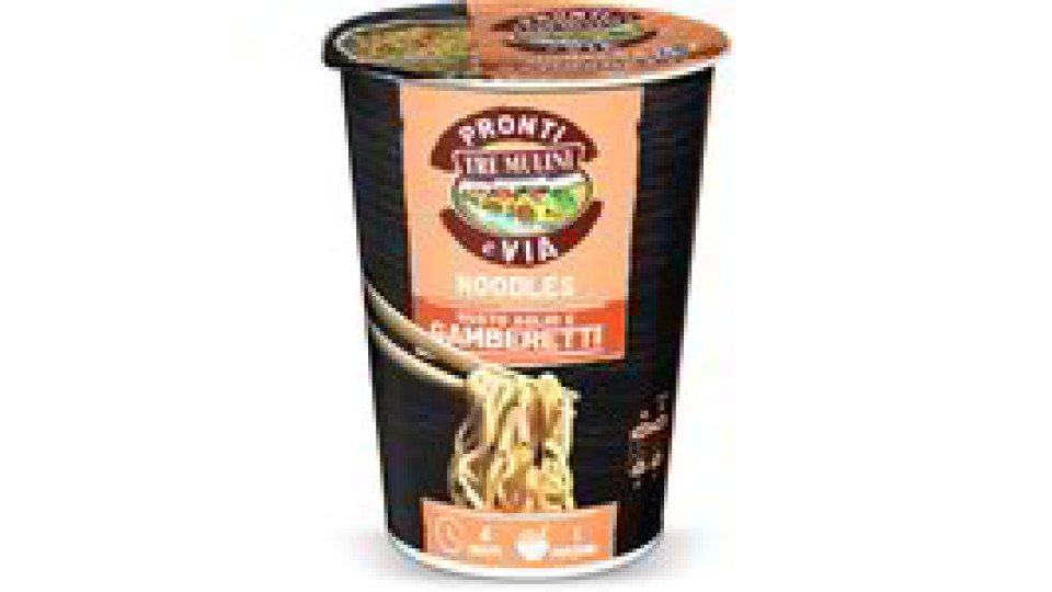 Noodles gusto aglio e gamberetti