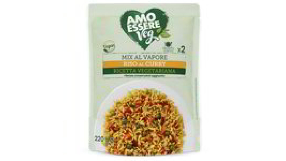 Riso al curry con mix verdure al vapore