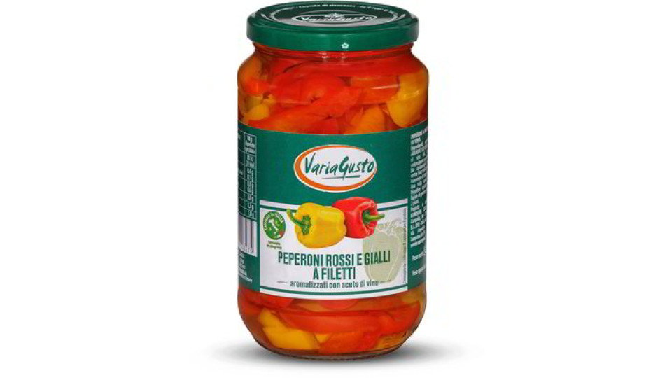 Peperoni rossi e gialli a filetti