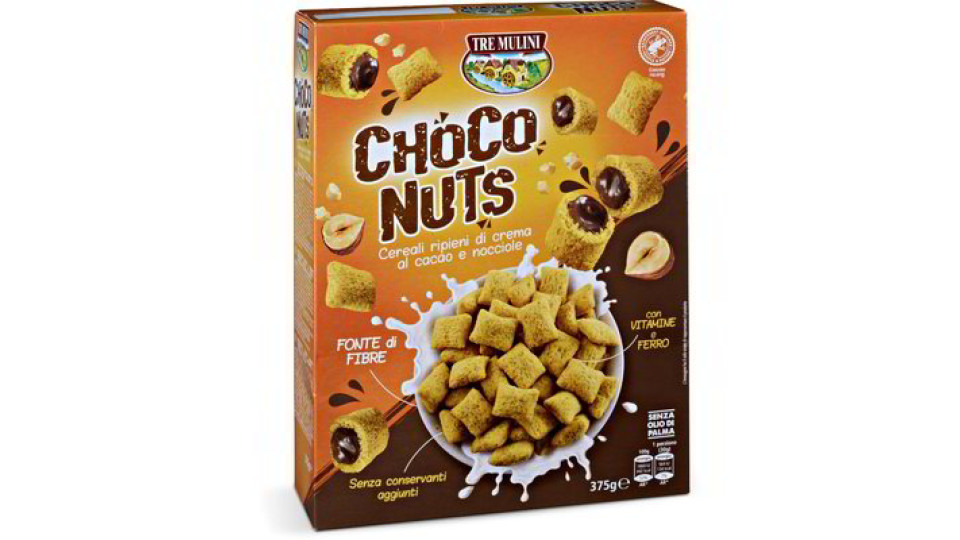 Cereali ripieni di crema al cacao e nocciole "Choco nuts"