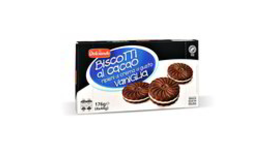 Biscotti al cacao ripieni di crema al gusto vaniglia