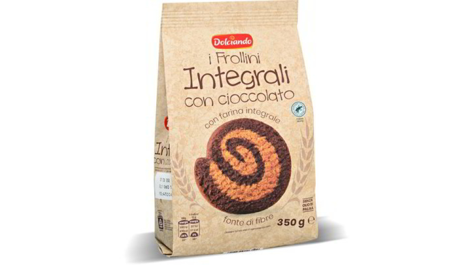 Biscotti frollini integrali con cioccolato