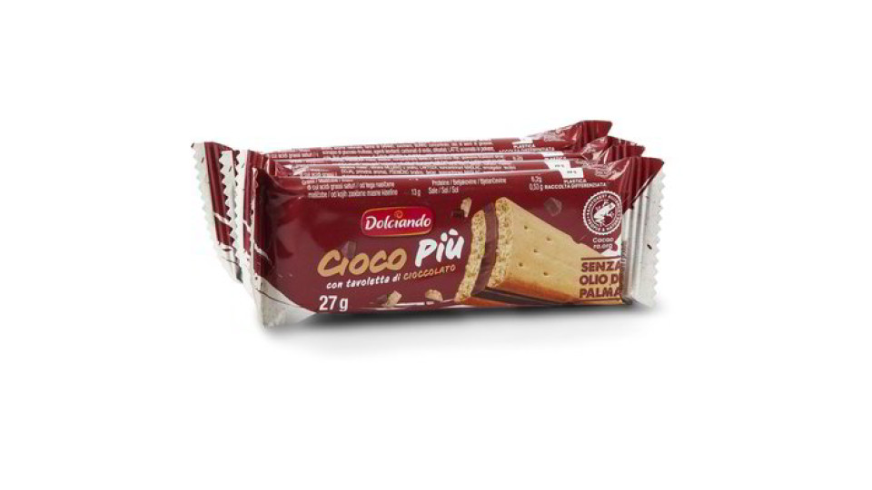 Biscotto Ciocopiù farcito con cioccolato al latte
