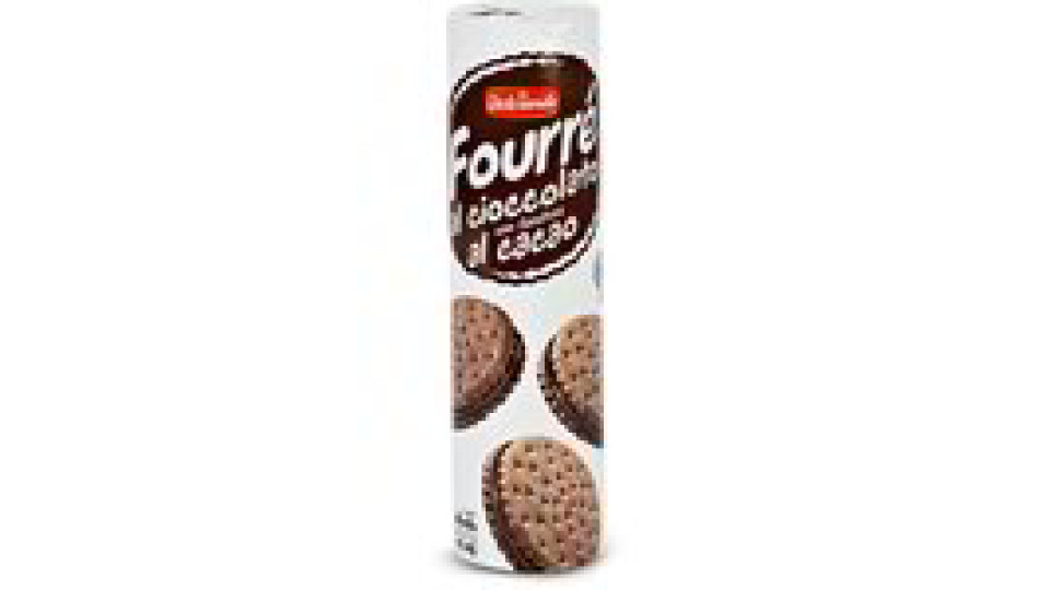 Biscotti fourrè al cioccolato con farcitura al cacao