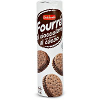 Biscotti fourrè al cioccolato con farcitura al cacao