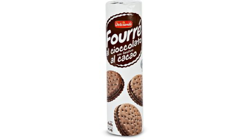 Biscotti fourrè al cioccolato con farcitura al cacao