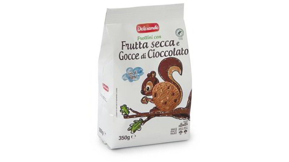 Biscotti frollini con frutta secca e gocce di cioccolato