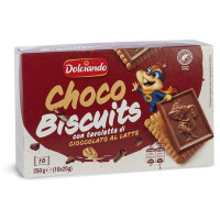 Biscotti snack con tavoletta di cioccolato al latte