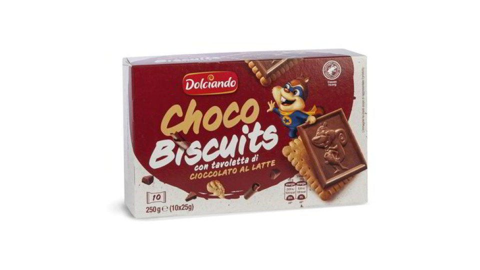 Biscotti snack con tavoletta di cioccolato al latte