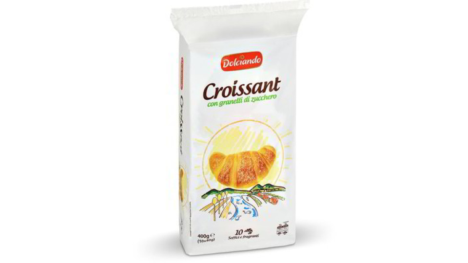 Croissant con granelli di zucchero