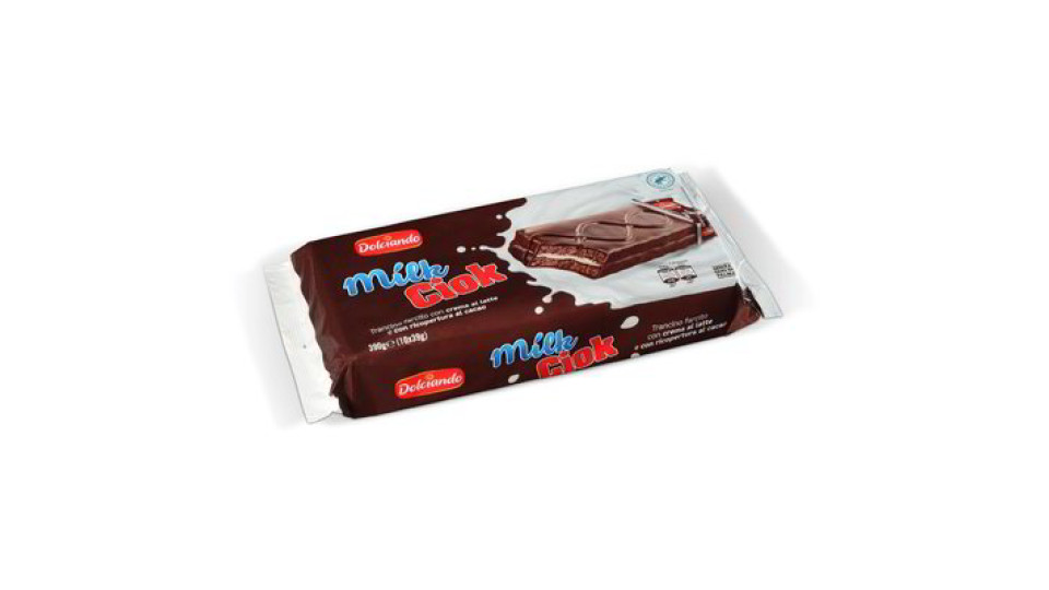 Merendina "Milk Ciok" con crema di latte ricoperta al cacao
