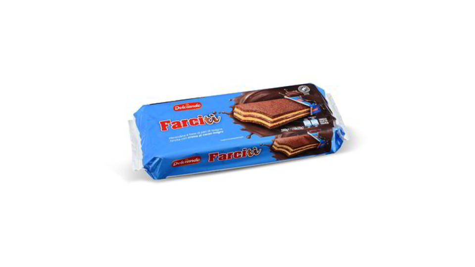 Merendine "Farcitì" di pan di spagna farcite al cacao magro