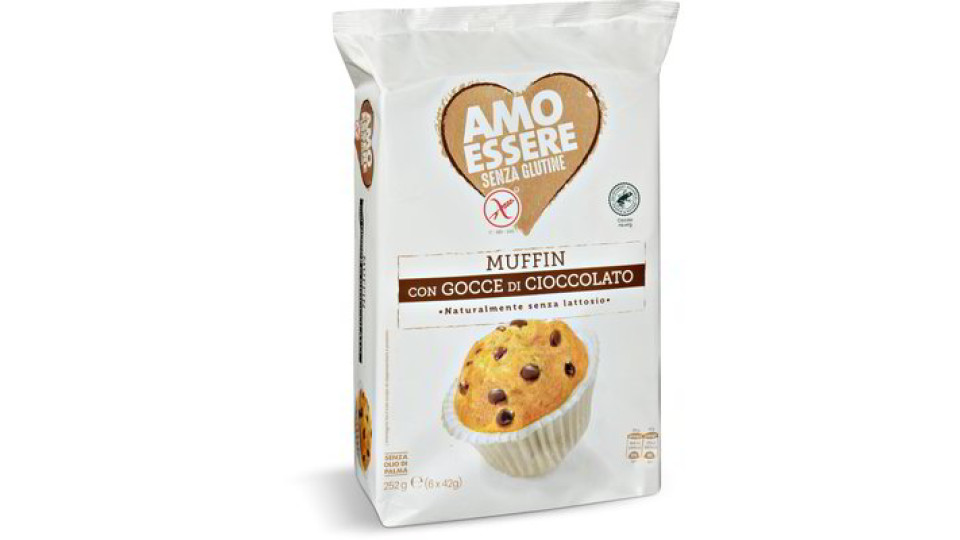 Muffin con gocce di cioccolato senza glutine