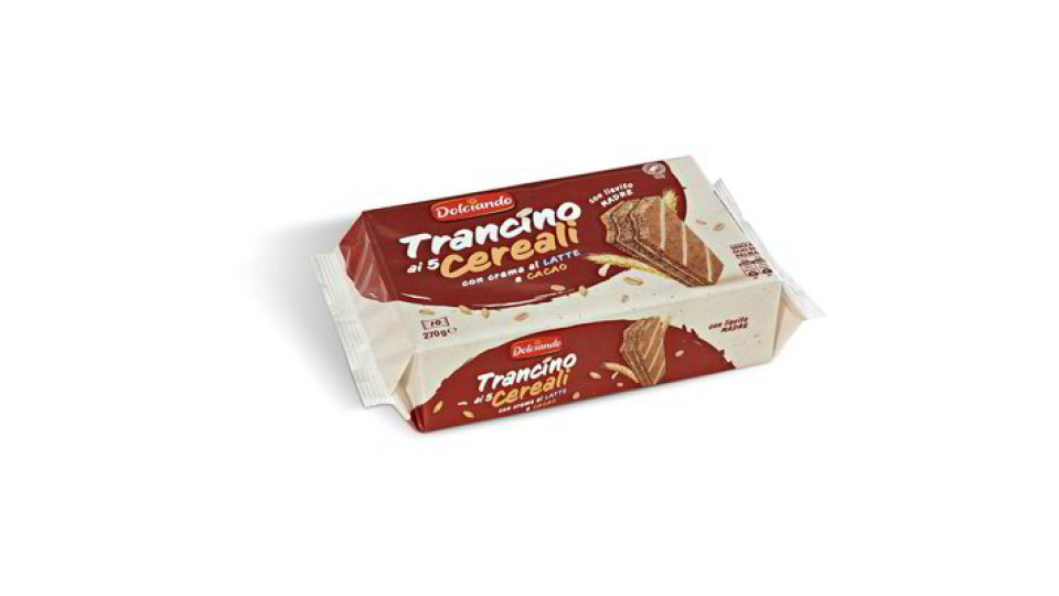 Trancino ai 5 cereali con crema al latte e cacao