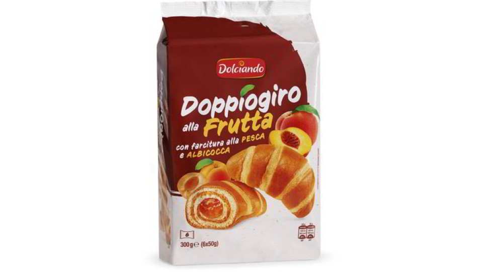 Croissant doppiogiro alla frutta con farcitura alla pesca e albicocca