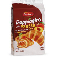Croissant doppiogiro alla frutta con farcitura alla pesca e albicocca