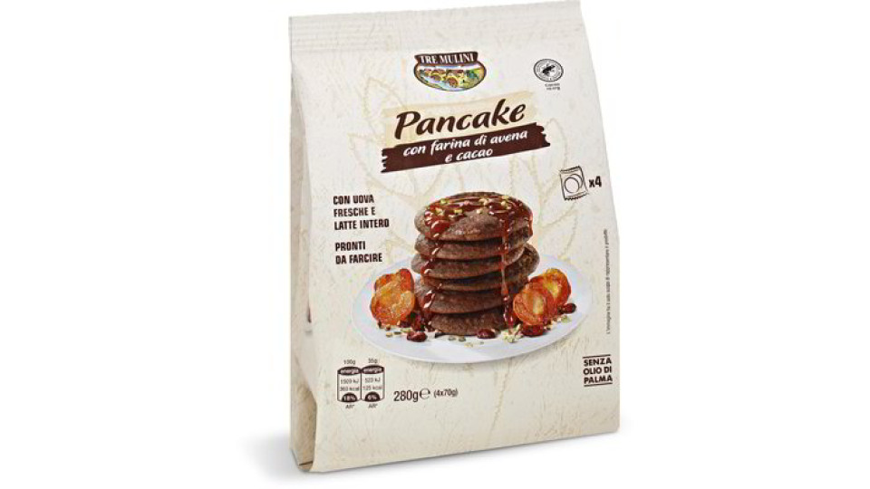 Pancake con farina di avena e cacao
