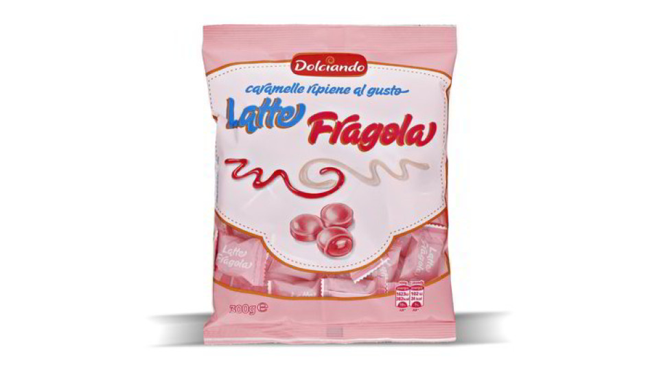 Caramelle ripiene al gusto latte fragola