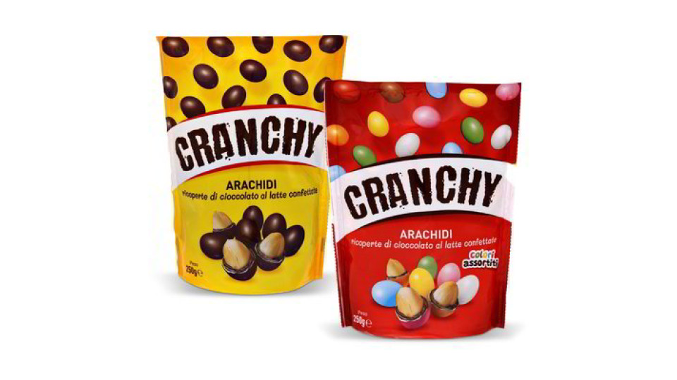 Arachidi ricoperte di cioccolato al latte confettate "Cranchy"