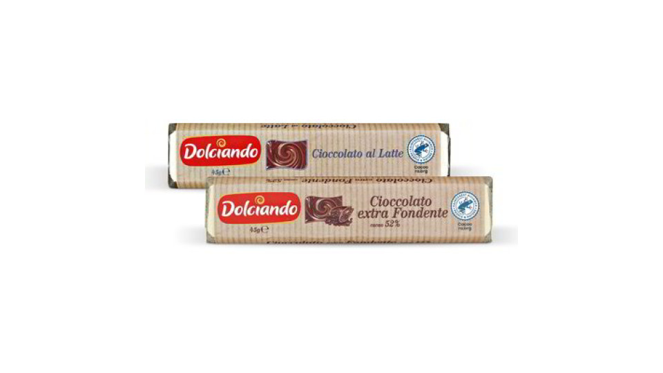 Barretta di cioccolato al latte / extra fondente