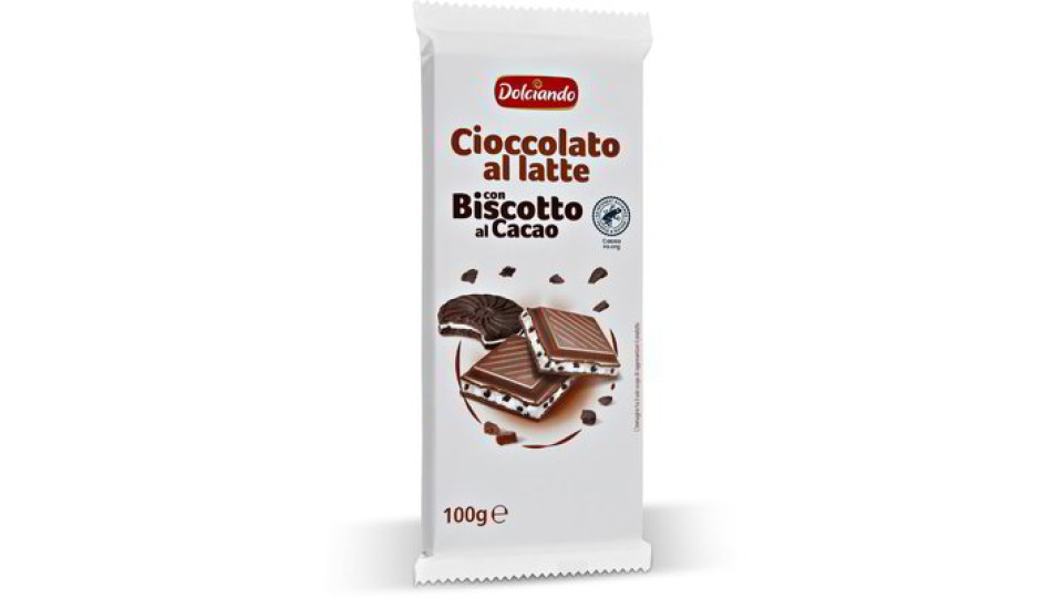 Cioccolato al latte con biscotto al cacao