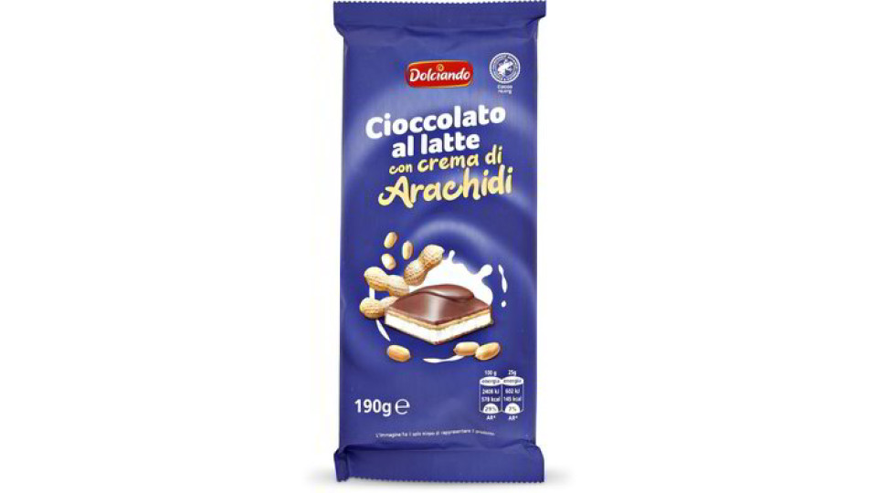 Cioccolato al latte con crema di arachidi