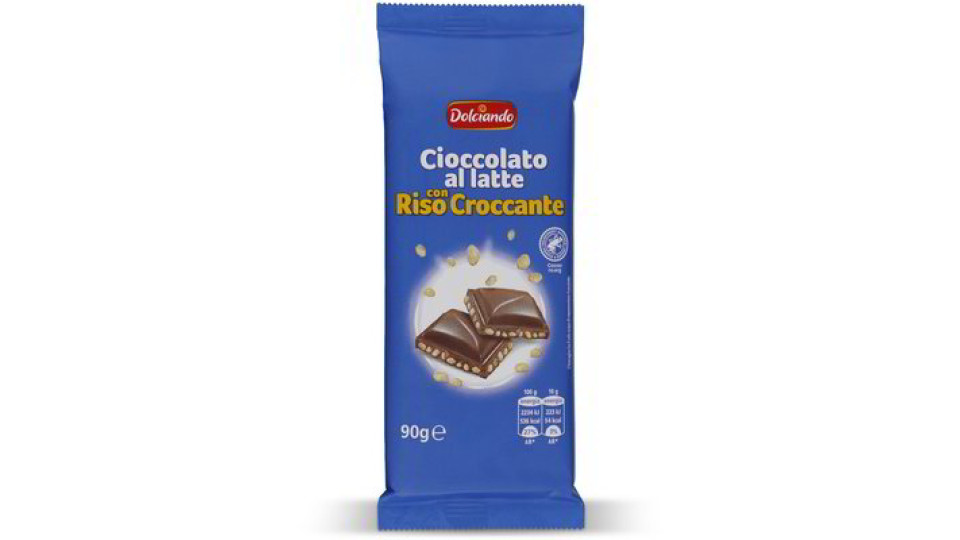 Cioccolato al latte con riso croccante