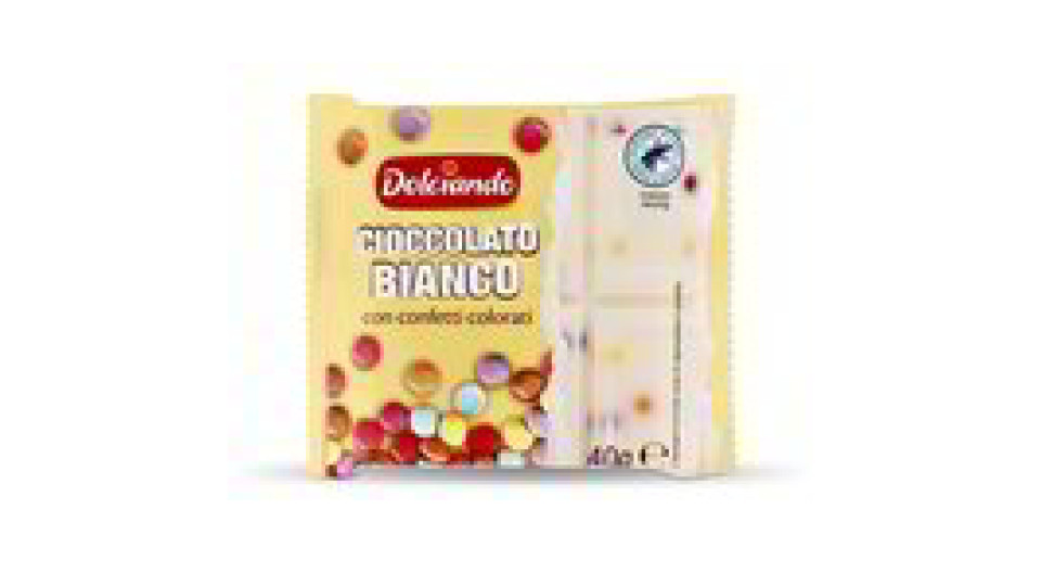 Cioccolato bianco con confetti colorati