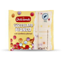 Cioccolato bianco con confetti colorati